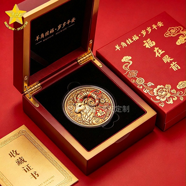 2027羊年纪念币金色礼盒装