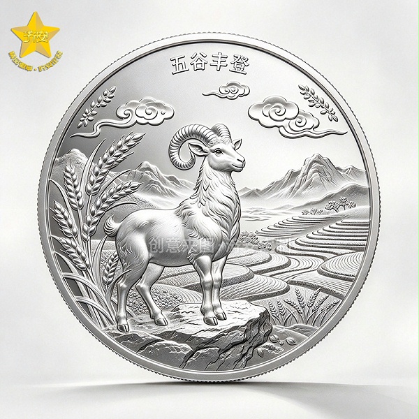 2027羊年纪念币银色