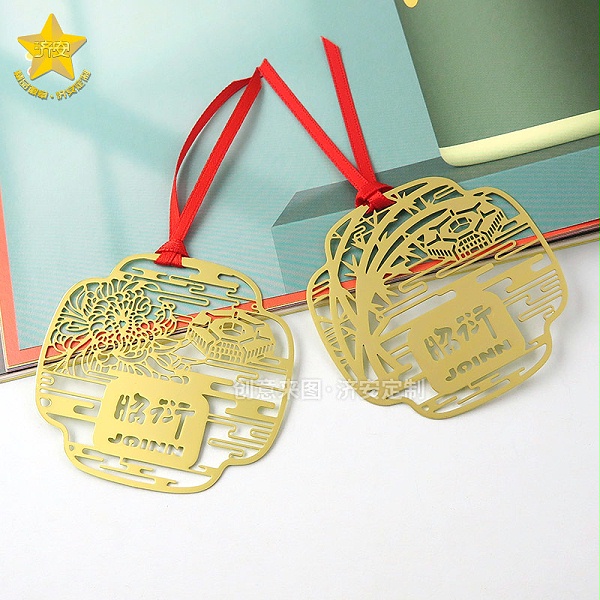 梅兰竹菊四君子金属镂空书签昭衍书签