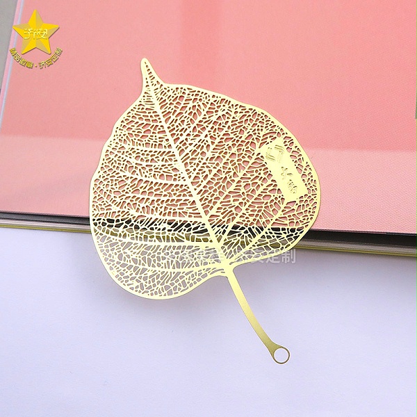 金属书签,文创书签,镂空叶子书签-4