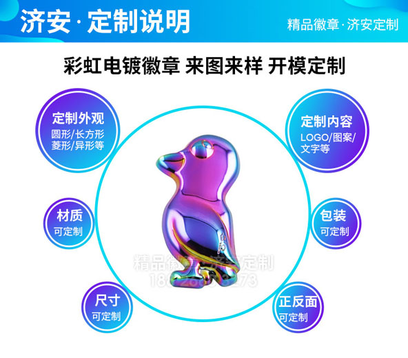彩虹电镀徽章,徽章彩镀,七彩电镀徽章,七色彩虹电镀徽章,镀彩徽章定做