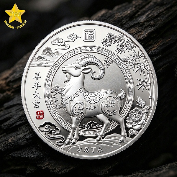 羊年纪念币银色