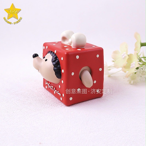 3D立体树脂冰箱贴定制刺猬桌面摆件