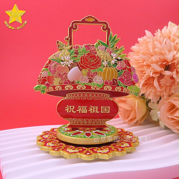 祝福祖国冰箱贴-东莞济安立体旋转冰箱贴组合摆件定制案例