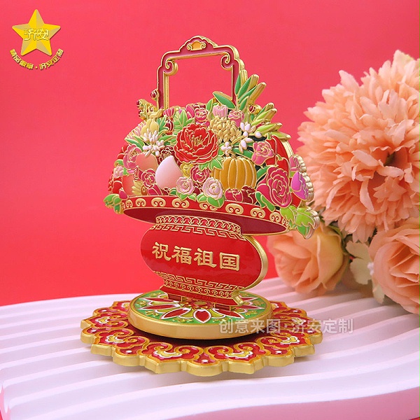 祝福祖国冰箱贴-东莞济安立体旋转冰箱贴组合摆件定制案例