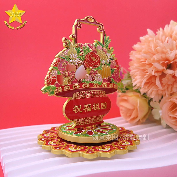 祝福祖国冰箱贴-东莞济安立体旋转冰箱贴组合摆件定制案例