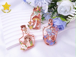 透明漆漂流瓶蘑菇徽章定制潮玩文创