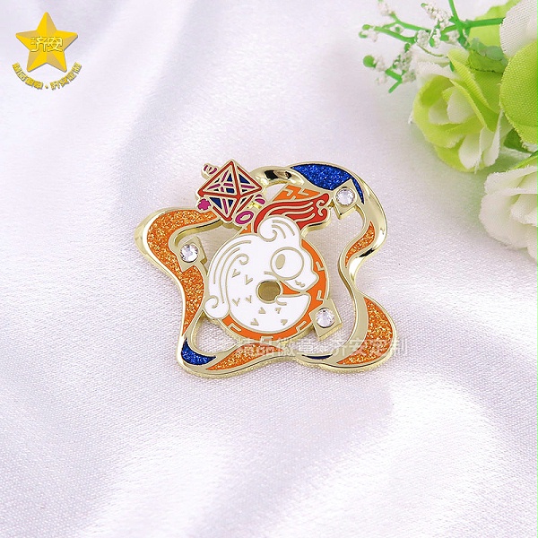 6周年镶钻徽章-东莞济安徽章定制工厂