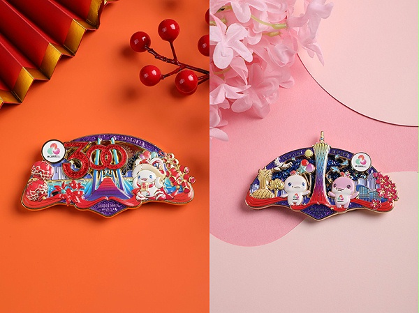 十五届全运会吉祥物大湾鸡文创徽章,纪念章