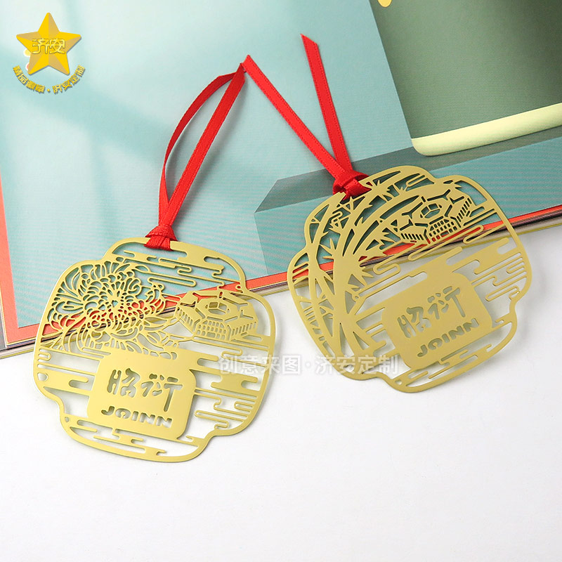 梅兰竹菊四君子金属镂空书签昭衍书签