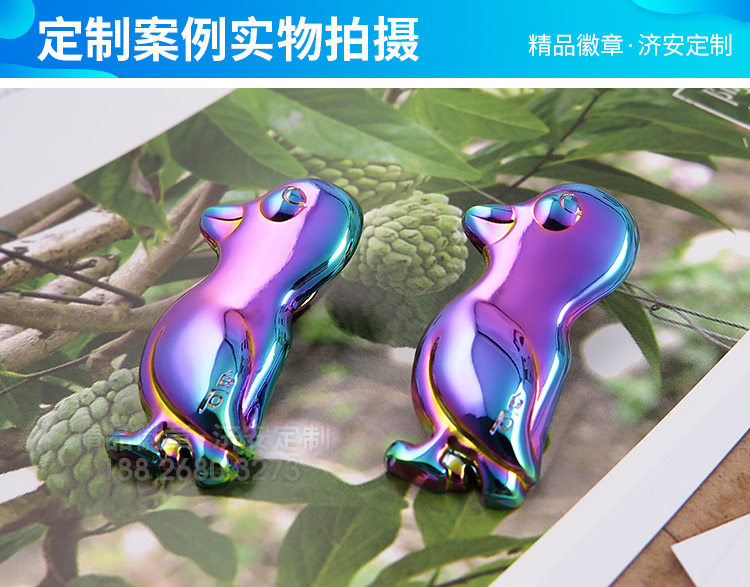 彩虹电镀徽章实物拍摄