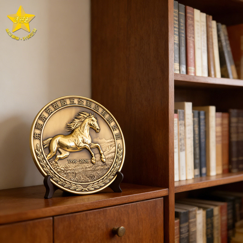 东莞济安30周年纪念盘,奖盘,马年文创礼品