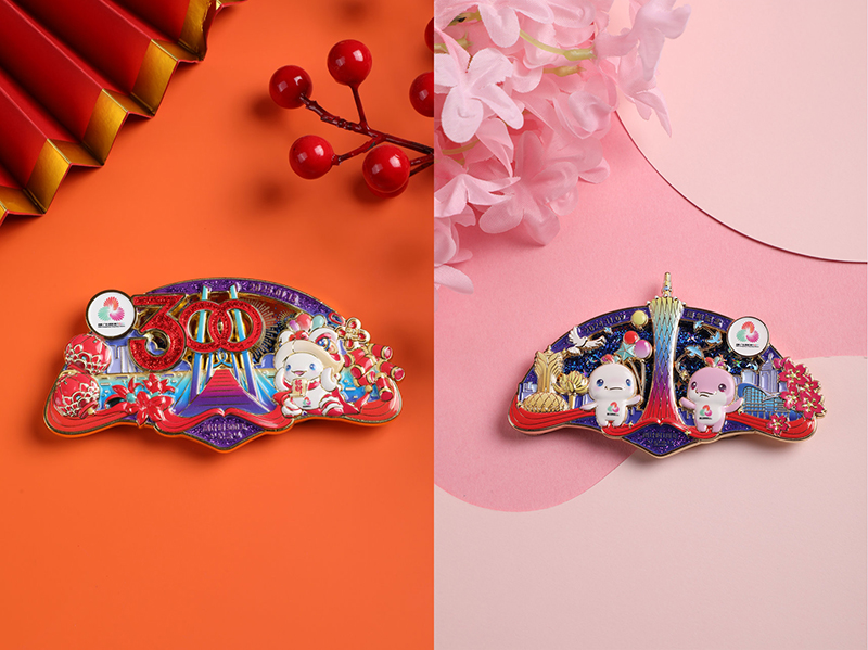 十五届全运会吉祥物大湾鸡文创徽章,纪念章