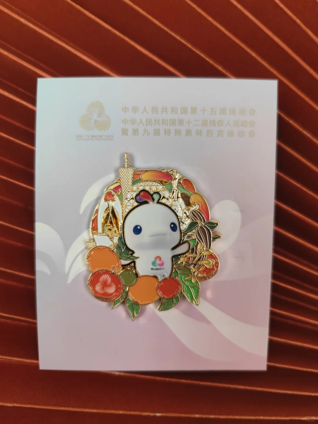 十五届全运会吉祥物大湾鸡文创徽章,纪念章